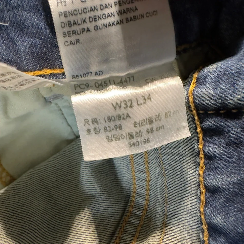Levi's 511 Slim Fit Jeans Mens 32x34 Blue Medium Wash Denim Casual‎ Streetwear